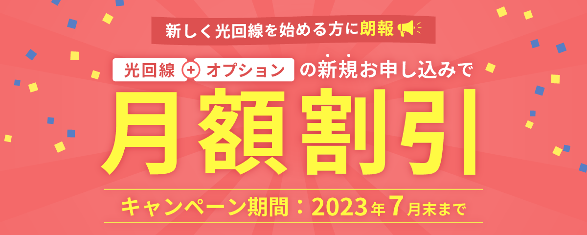 光回線＋オプションセットで月額割引キャンペーンキャンペーン