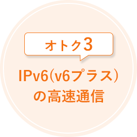 オトク3.IPv6(v6プラス)の高速通信